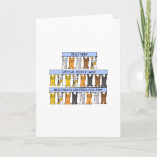 February 29th Birthday Cats Card