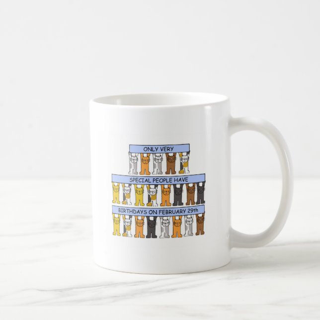 February 29th Birthday Cats Coffee Mug (Right)