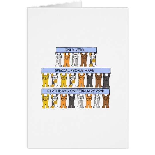 february-29th-birthdays-celebrated-by-cats-card-zazzle