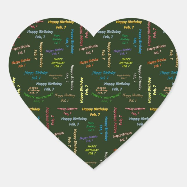 February, 7 Birthday Sticker (Front)