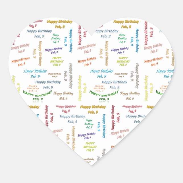 February, 9 Birthday Sticker (Front)