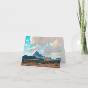 February Afternoon, Tucson Mountains by Dixon Letterpress Thank You Card