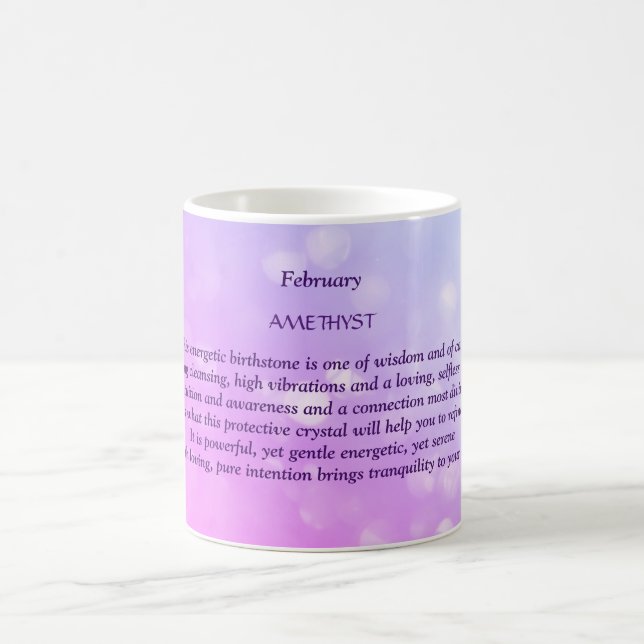 February Amethyst Birthstone Coffee Mug (Center)
