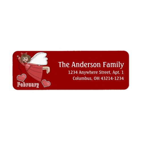 February Angel of the Month Return Address Labels