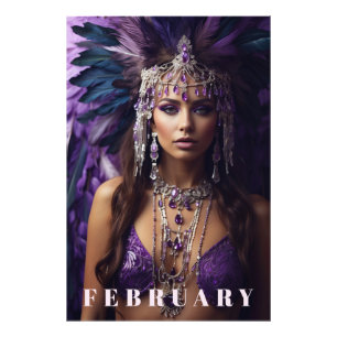 *~* FEBRUARY  AP53 Headdress AMETHYST Boho Photo Print