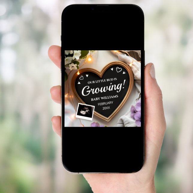 February Birth Flower Baby Announcement (Front Digital)