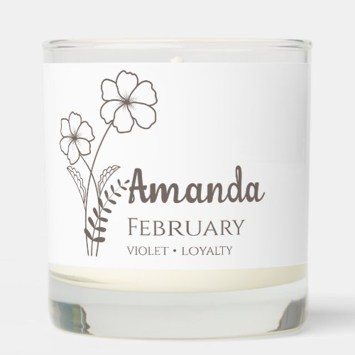 February Birth Flower Personalized Gift For Women Scented Candle