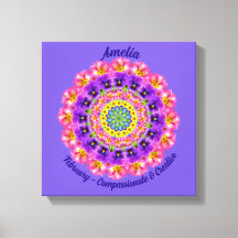 February Birth Flower Personalized Mandala Zen Art