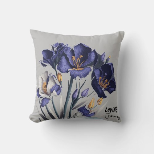 February Birth Flower Pillow  Gift For Mom