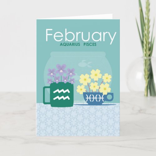 February Birth Flowers Greeting Card