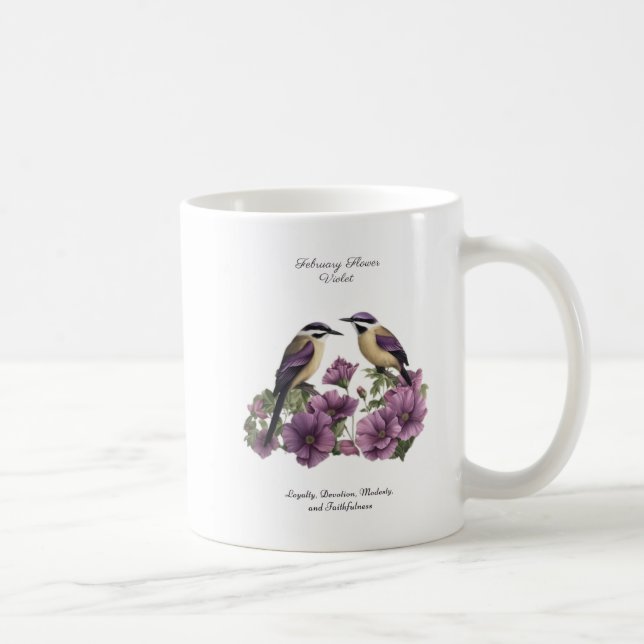 February Birth Month Flower Personalized Birthday Coffee Mug (Right)