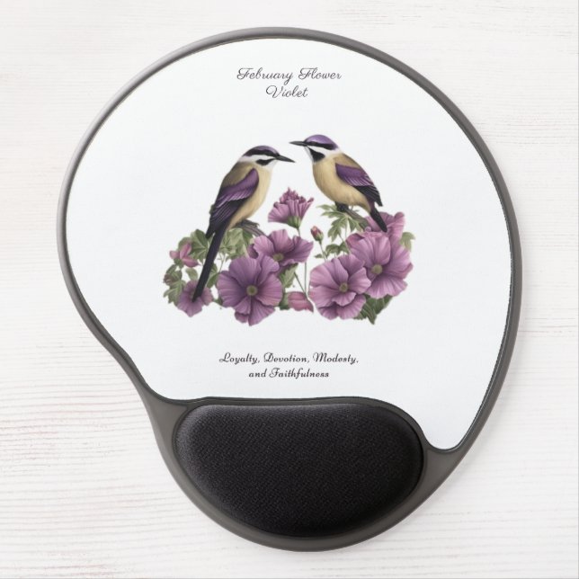 February Birth Month Flower Personalized Birthday Gel Mouse Pad (Front)