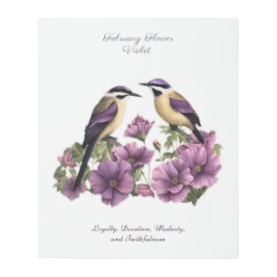 February Birth Month Flower Personalized Birthday Metal Print
