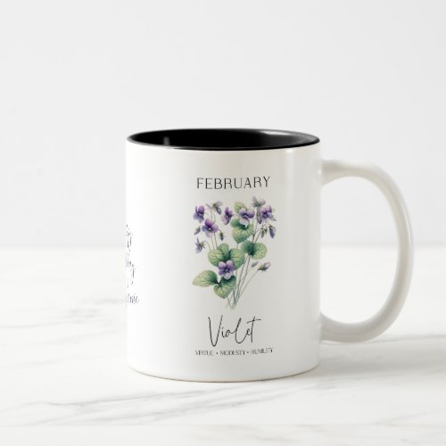 February Birth Month Flower Violet Birthday Gift Two_Tone Coffee Mug