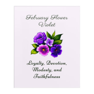 February Birth Month Flower Violet Delicate Floral Acrylic Print