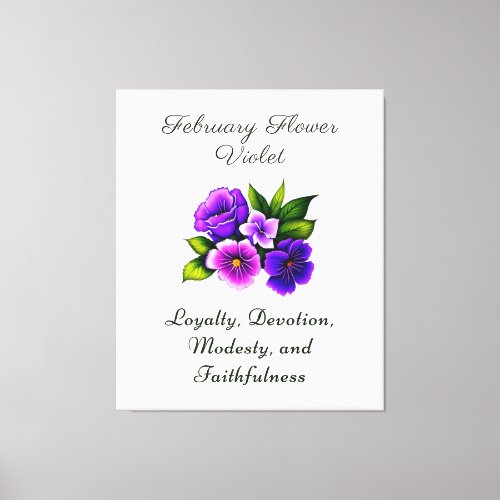 February Birth Month Flower Violet Delicate Floral Canvas Print