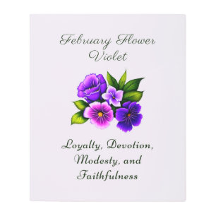 February Birth Month Flower Violet Delicate Floral Metal Print