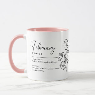February Birth Month Flower Violet Minimalist Mug