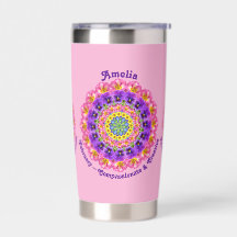 February Birth Month Flowers Zen Mandala Art