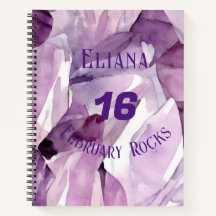 February Birthday Anniversary Custom Name Notebook