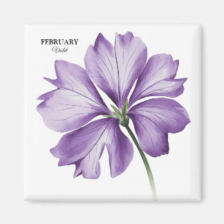 February Birthday Flower: Violet Personalized Gift Magnet