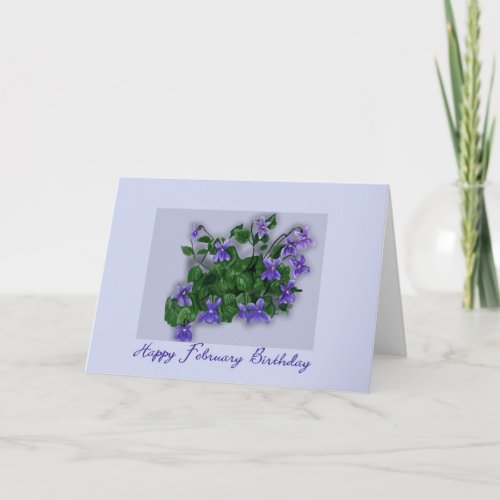 February Birthday Wild Violets Card