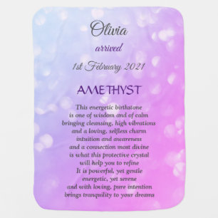 February Birthstone Amethyst design Baby Blanket