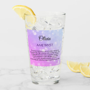 February Birthstone Amethyst design Glass