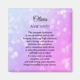 February Birthstone Amethyst design Magnet