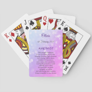 February Birthstone Amethyst design Poker Cards