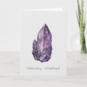 February Birthstone Amethyst Happy Birthday Card
