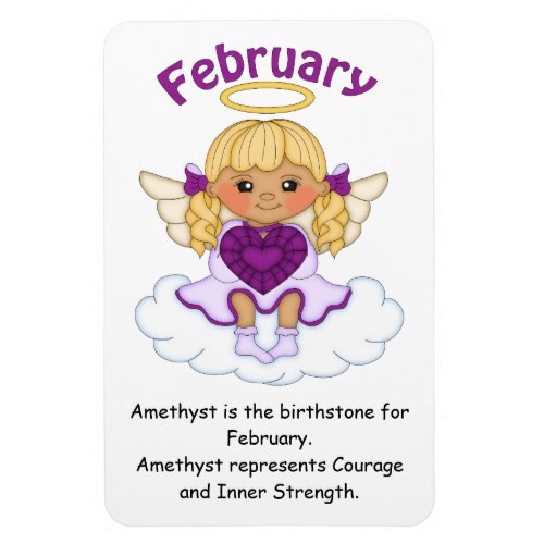 February Birthstone Angel Blonde Premium Magnet