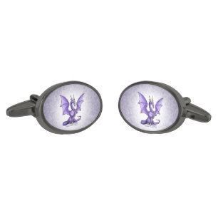 February Birthstone Dragon - Amethyst Cufflinks