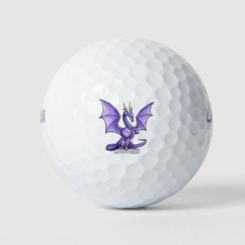 February Birthstone Dragon - Amethyst Golf Balls by critterwings at Zazzle