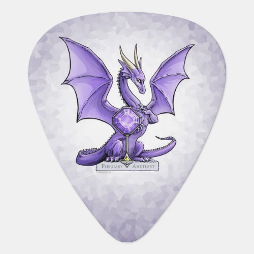 February Birthstone Dragon _ Amethyst Guitar Pick