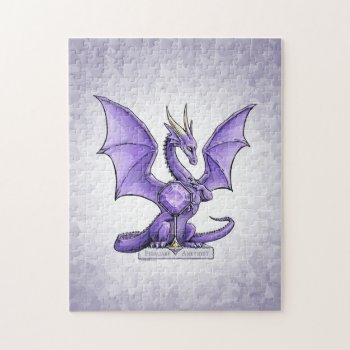February Birthstone Dragon - Amethyst Jigsaw Puzzle by critterwings at Zazzle