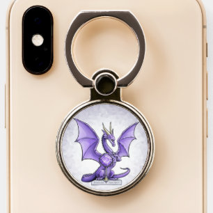 February Birthstone Dragon - Amethyst Phone Ring Stand