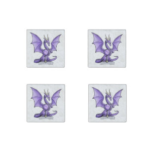 February Birthstone Dragon - Amethyst Stone Magnet