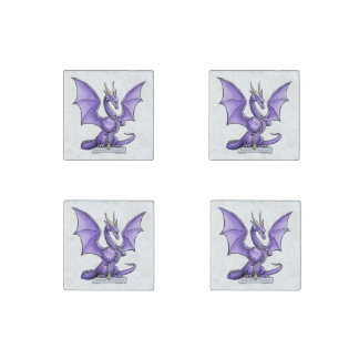 February Birthstone Dragon - Amethyst Stone Magnet