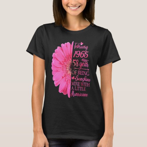 February Girl 1965  58 Years Old 58th Birthday T_Shirt