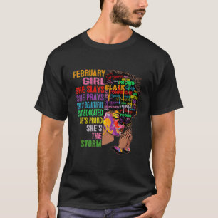 February Girl She Slays & Prays February Birthday T-Shirt