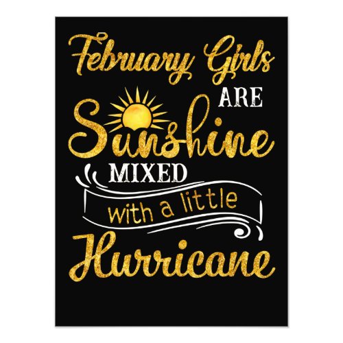 February Girls Are Sunshine Mixed Little Hurricane Photo Print