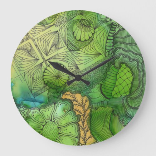 February Greens Acrylic Wall Clock