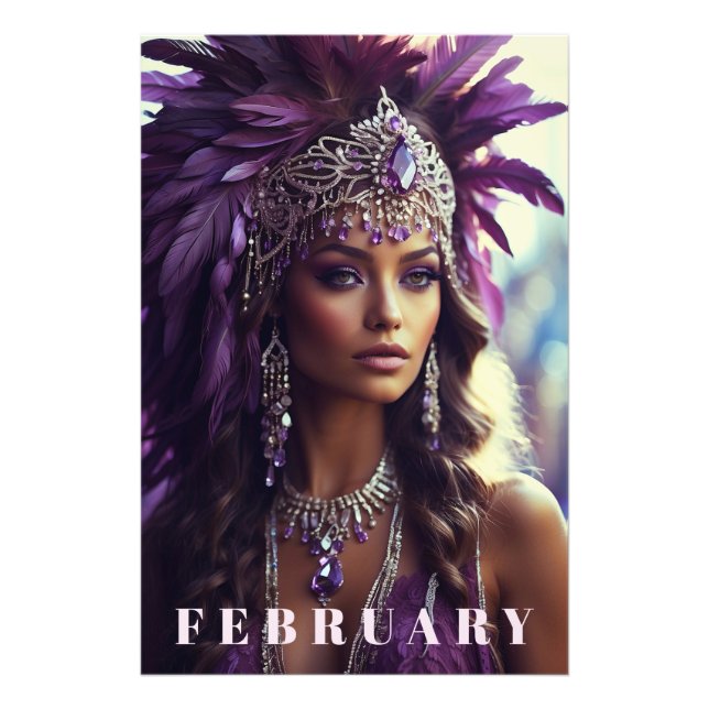 *~* FEBRUARY Headdress AP53 AMETHYST  Boho Photo Print (Front)