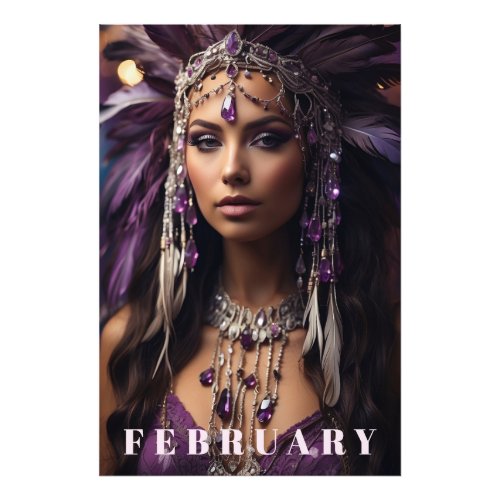  FEBRUARY Headdress Boho AMETHYST AP53 Photo Print