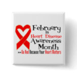 February Heart Disease Awareness Month Button