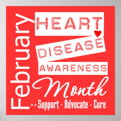 February Heart Disease Awareness Month Go Red Poster