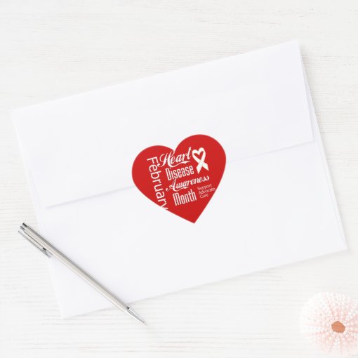 February Heart Disease Awareness Month Support Heart Sticker Zazzle