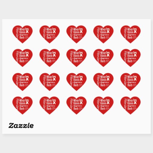 February Heart Disease Awareness Month Support Heart Sticker Zazzle