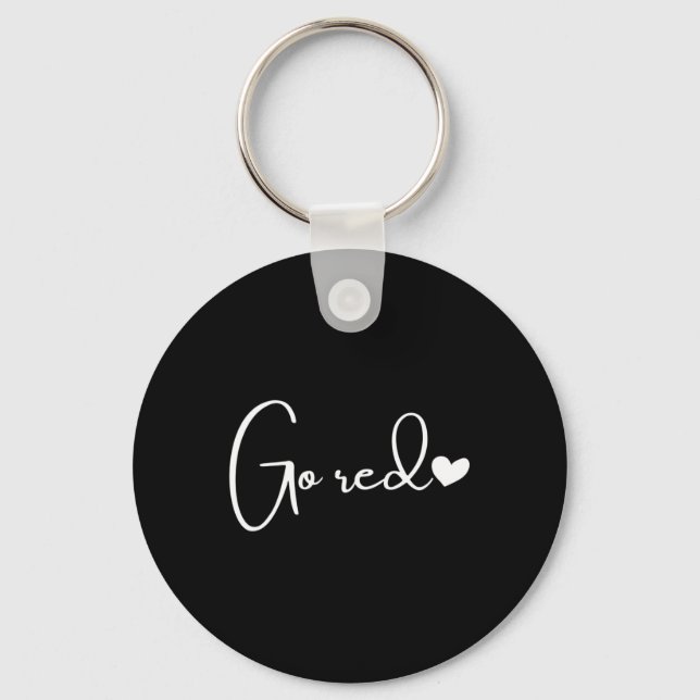 February Heart Health Month American Heart Health  Keychain (Front)